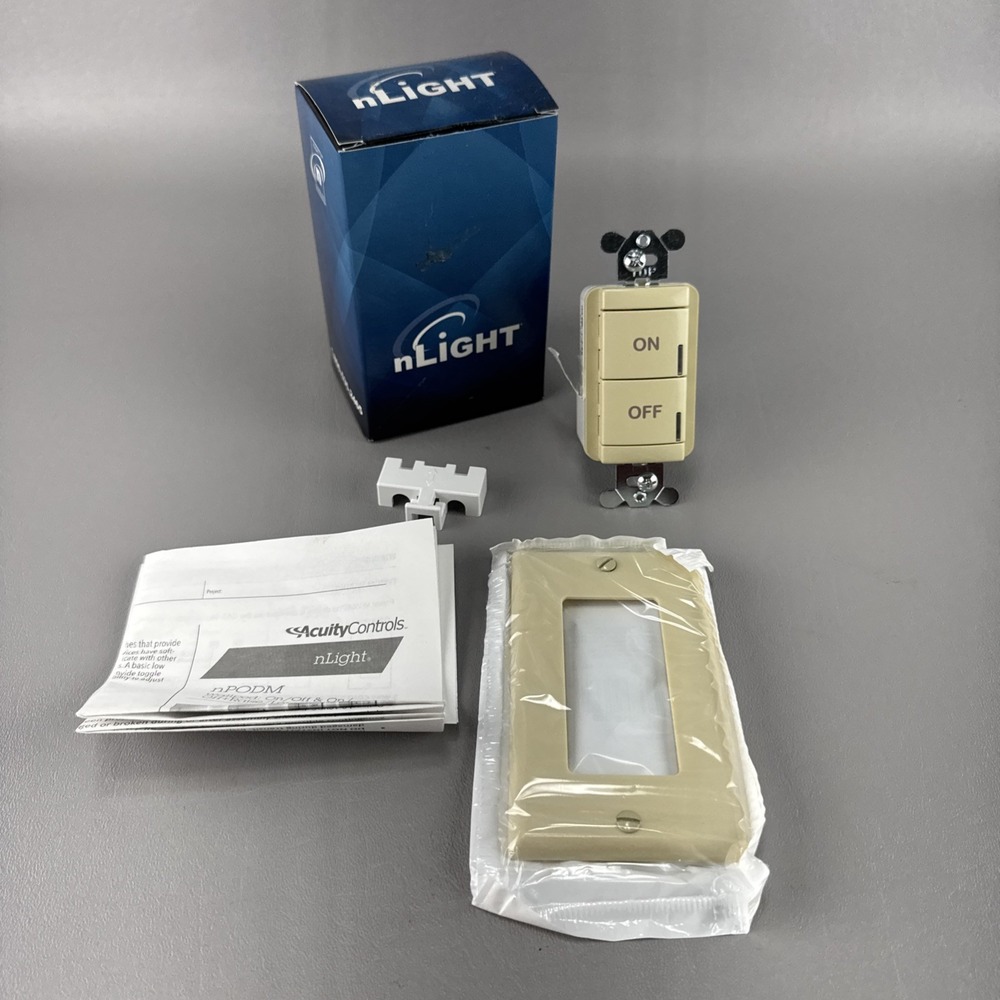 Acuity Controls ‎ NPODM IV nLight Push Button Switch Ivory 204V9N New